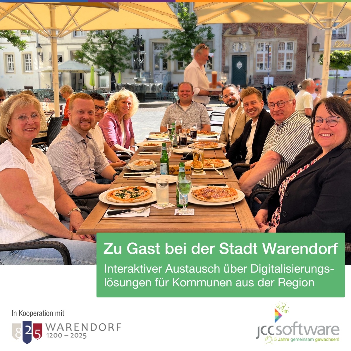 JCC Software GmbH (@jccsoftwaregmbh) on Twitter photo 🙌 Heute war’s praxisnah + gesellig!
Unsere Kollegen waren zu Gast bei der Stadt Warendorf, um interessierten Kommunen Lösungsansätze zur #Digitalisierung Ihres #Bürgerservices näherzubringen.
💐 Wir danken der <a href="/stadtwarendorf/">Stadt Warendorf</a> für die Zusammenarbeit. 🙌 Heute war’s praxisnah + gesellig!
Unsere Kollegen waren zu Gast bei der Stadt Warendorf, um interessierten Kommunen Lösungsansätze zur #Digitalisierung Ihres #Bürgerservices näherzubringen.
💐 Wir danken der <a href="/stadtwarendorf/">Stadt Warendorf</a> für die Zusammenarbeit.