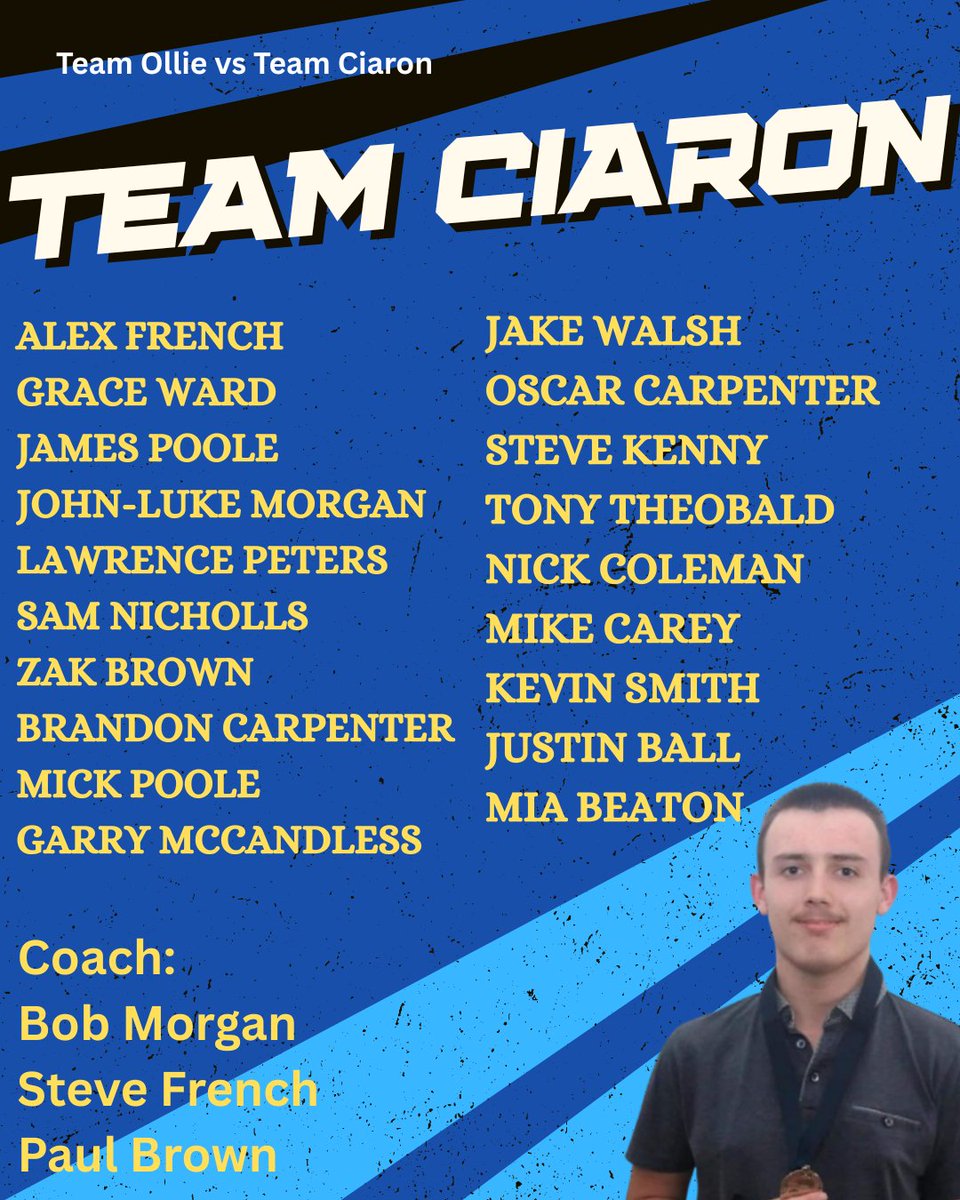 This Saturday, it’s back for the 5th year running… you guessed it, Team Ollie vs Team Ciaron in our annual Memorial Match! 

Here are the teams...