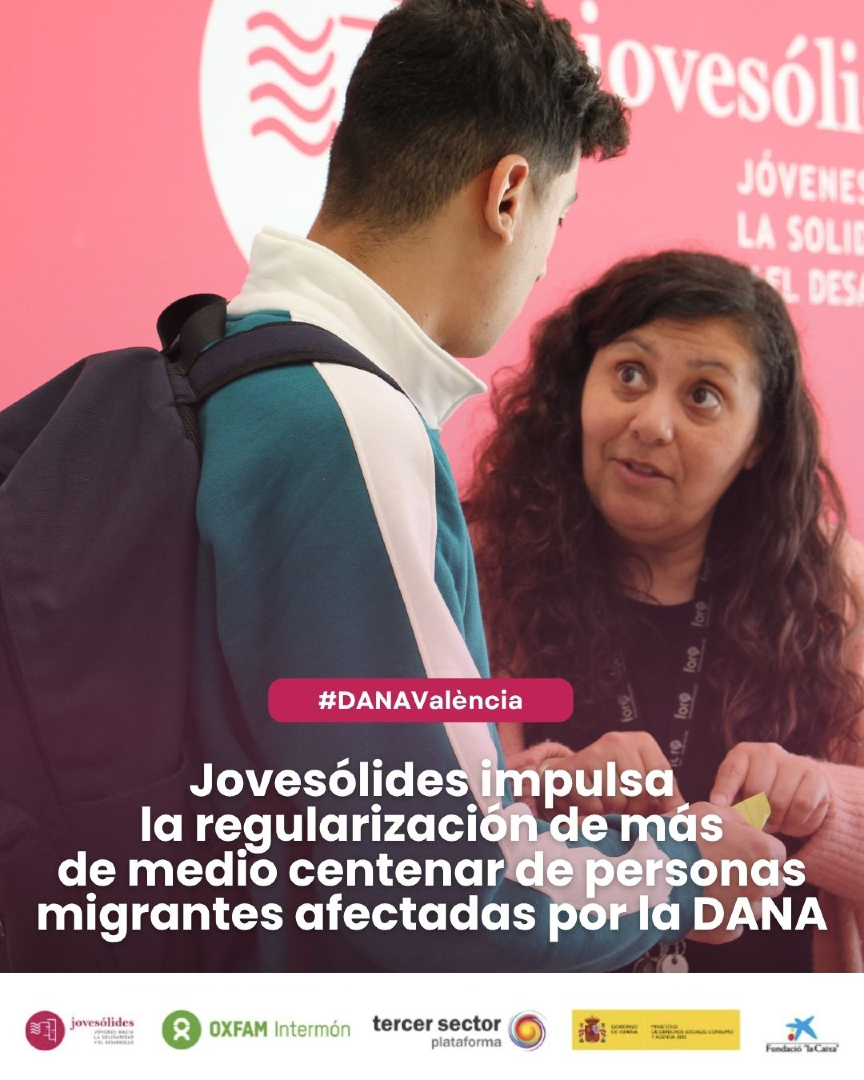Jovesólides impulsa la regularización de más de medio centenar de personas migrantes afectadas por la #DANA.

Este proceso es fundamental para garantizar el acceso a derechos básicos a quienes quedaron en situación de vulnerabilidad tras la emergencia.

#DANAValència #AyudasDANA