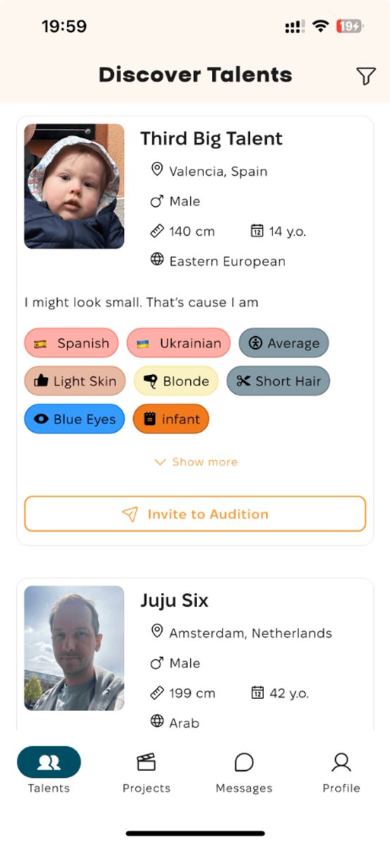 igorok's tweet image. Swipe through a live feed of fresh faces, filter by features, skills or location, and—when you spot “the one”—send an instant invite to a role you’ve already created.

P.S. Every invite opens an encrypted chat—so details stay between you and the talent. Not even we can read it.