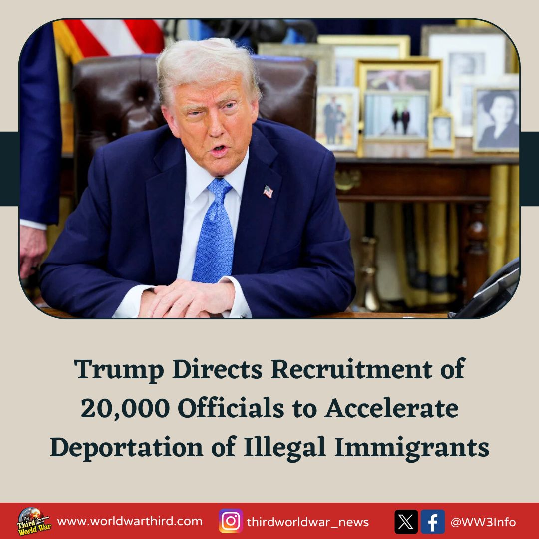 Third World War Info (@ww3info) on Twitter photo #WWIII: #PresidentTrump launches an aggressive drive to tackle #IllegalImmigration, ordering <a href="/DHSgov/">Homeland Security</a> to recruit 20K more officers, adding to the current 6K. The <a href="/FBI/">FBI</a> has also been tasked with targeting illegal immigrants with criminal records as part of the intensified crackdown. #WWIII: #PresidentTrump launches an aggressive drive to tackle #IllegalImmigration, ordering <a href="/DHSgov/">Homeland Security</a> to recruit 20K more officers, adding to the current 6K. The <a href="/FBI/">FBI</a> has also been tasked with targeting illegal immigrants with criminal records as part of the intensified crackdown.