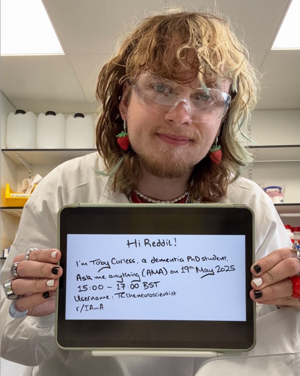 UCL Brain Sciences (@uclbrainscience) on Twitter photo 🗓️ Mark your calendars! Join Toby Curless, Alzheimer’s Research UK PhD Student & UCL Dementia MSc alumnus, for a Reddit AMA on r/iAmA. 🧠
📅 19 May ⏰ 3-5pm BST
Ask about his MSc Dementia experience, PhD journey, and current research! #RedditAMA #DementiaResearch <a href="/UCLIoN/">UCL Queen Square Institute of Neurology</a> 🗓️ Mark your calendars! Join Toby Curless, Alzheimer’s Research UK PhD Student & UCL Dementia MSc alumnus, for a Reddit AMA on r/iAmA. 🧠
📅 19 May ⏰ 3-5pm BST
Ask about his MSc Dementia experience, PhD journey, and current research! #RedditAMA #DementiaResearch <a href="/UCLIoN/">UCL Queen Square Institute of Neurology</a>