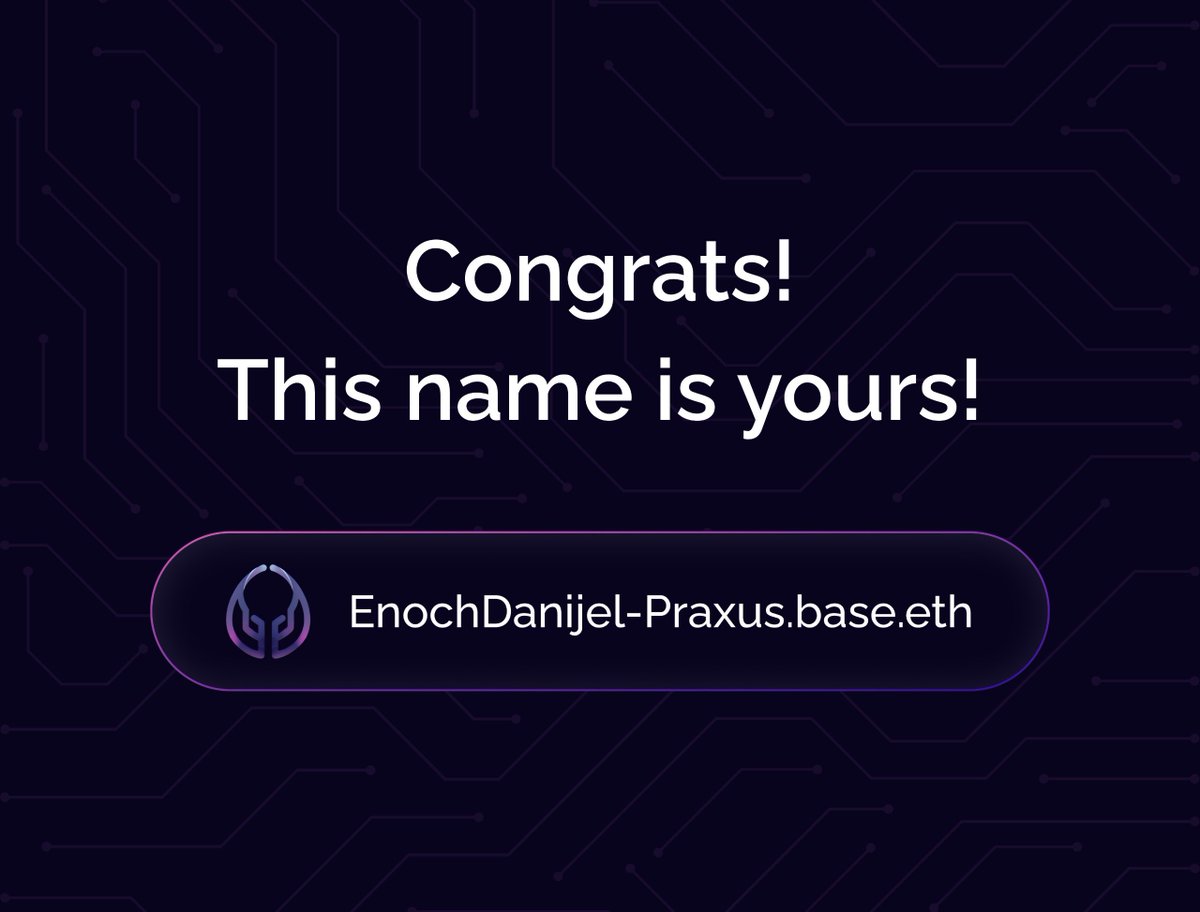 enoch_danijel's tweet image. You would be able to get a base name for free with praxus wallet.

@PraxusWallet @baseafricaa
