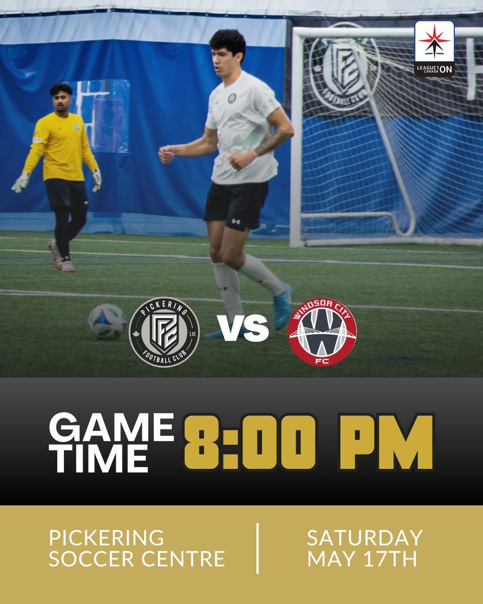 🔥 Men’s League1 Clash Incoming! 🔥
Don’t miss Pickering FC vs. Windsor City FC in a high-stakes League1 Men’s matchup this Saturday, May 17th at 8 PM at the Pickering Soccer Centre! ⚽🔥

🎟️ Grab your tickets today: tr.ee/txBOZu2XnE

#PFCProud #ChampionshipDivison