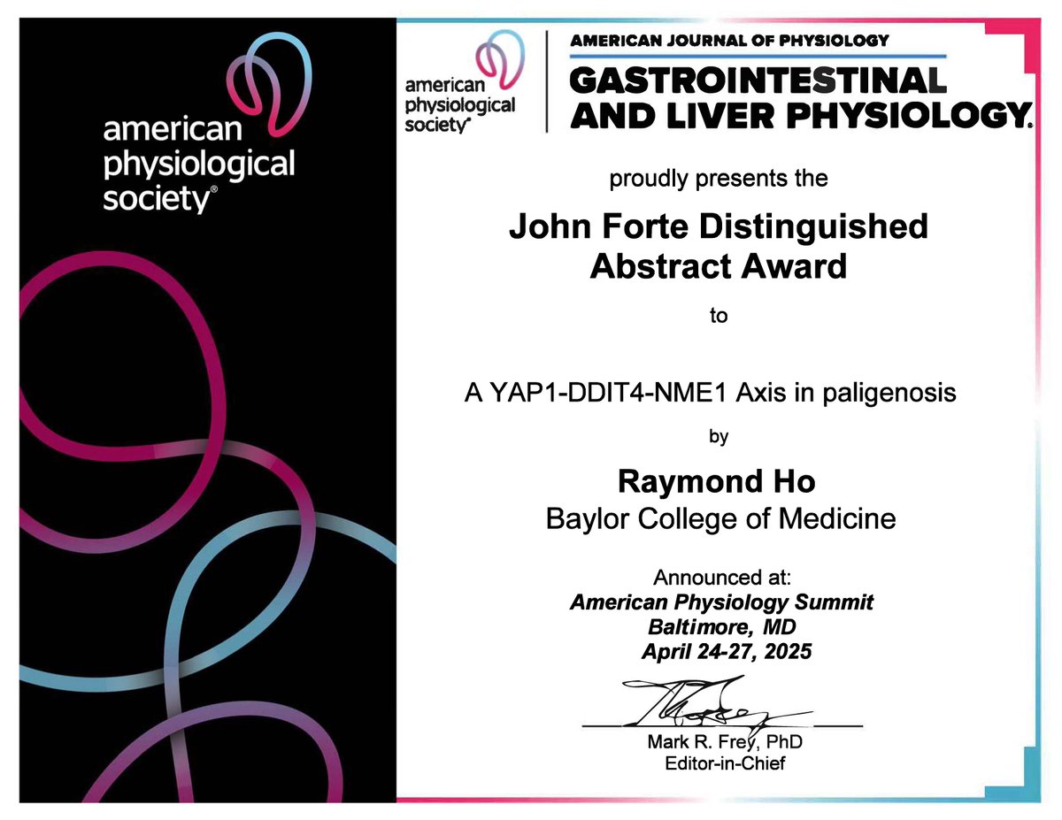 AJP-Gastrointestinal and Liver Physiology (@ajpgi) on Twitter photo 🏆👏Huge congrats to Raymond Ho for being one of the John Forte Distinguished Abstract Award recipients! An outstanding achievement recognized at #APS2025!
<a href="/ajpgi/">AJP-Gastrointestinal and Liver Physiology</a> <a href="/GIL_trainee/">APS Gastrointestinal and Liver Section</a> #WeArePhysiology 🏆👏Huge congrats to Raymond Ho for being one of the John Forte Distinguished Abstract Award recipients! An outstanding achievement recognized at #APS2025!
<a href="/ajpgi/">AJP-Gastrointestinal and Liver Physiology</a> <a href="/GIL_trainee/">APS Gastrointestinal and Liver Section</a> #WeArePhysiology