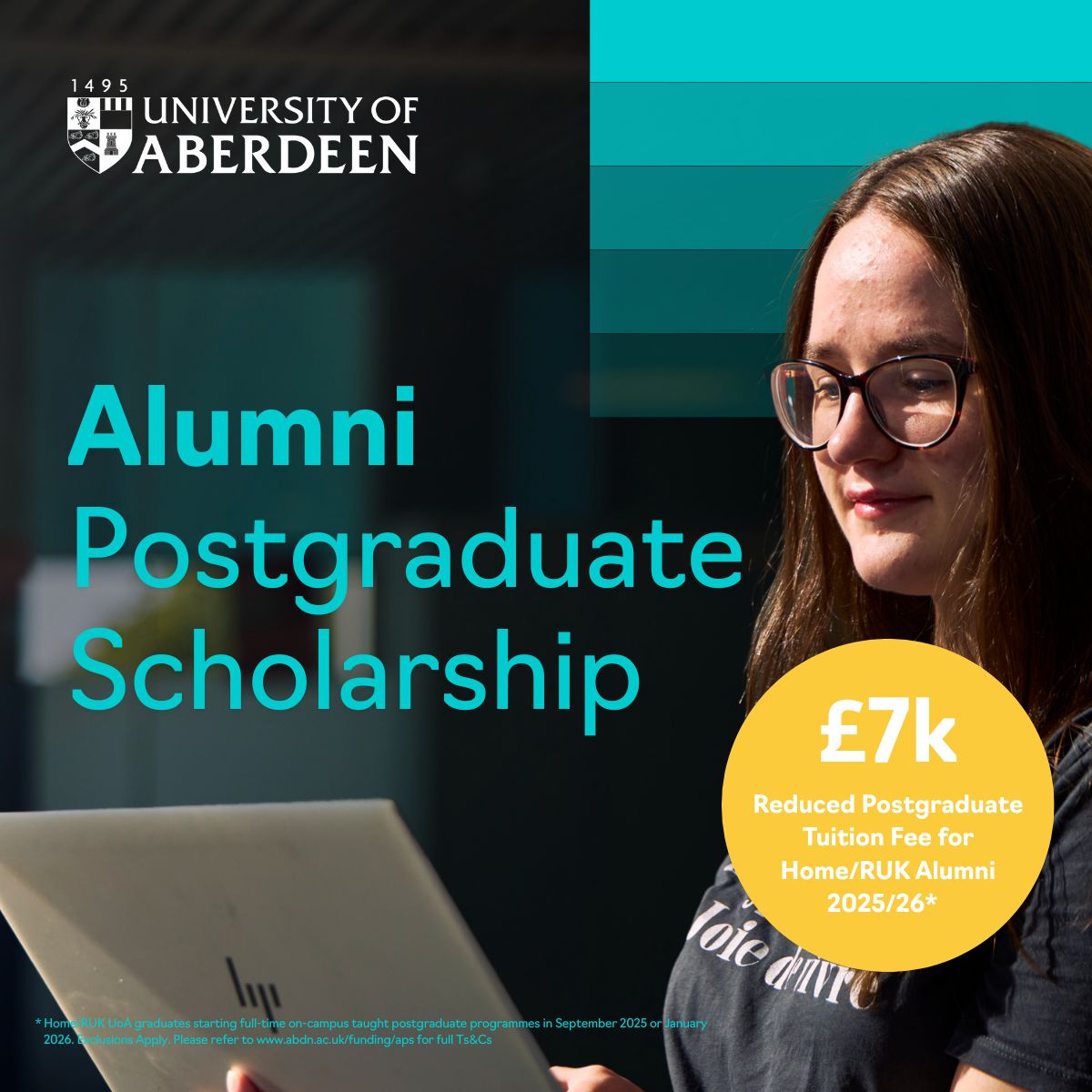 University of Aberdeen graduates (with Home or RUK fee status) can now study a full-time, on-campus postgraduate programme for just £7,000 thanks to our new Alumni Postgraduate Scholarship. This offer also includes conversion programmes designed to help you pivot into growing