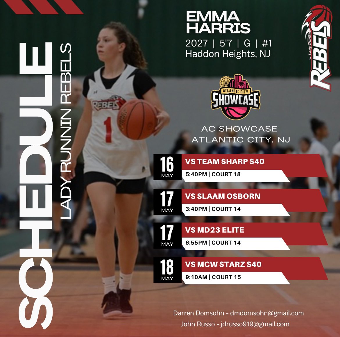 Emma Harris (@emmaharris3hs) on Twitter photo I am excited to be playing again with my <a href="/LadyRunnin/">Lady Runnin Rebels</a> team this weekend in Atlantic City! Come check us out!
<a href="/3HSGirlsBball/">Garnets Girls Basketball</a> I am excited to be playing again with my <a href="/LadyRunnin/">Lady Runnin Rebels</a> team this weekend in Atlantic City! Come check us out!
<a href="/3HSGirlsBball/">Garnets Girls Basketball</a>