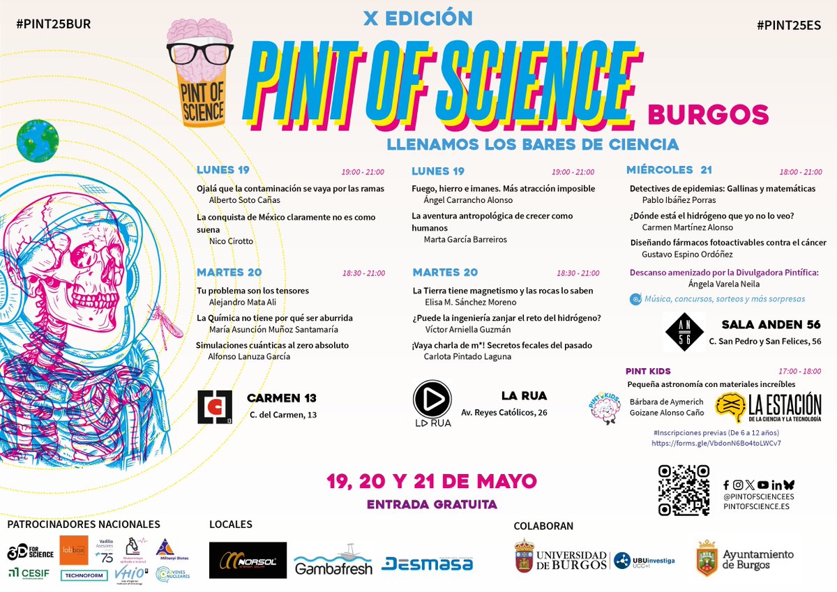 ICCRAM | Universidad de Burgos (@iccram_ubu) on Twitter photo ¡La <a href="/pintofscienceES/">Pint of Science ES</a> vuelve a Burgos llena de ponencias muy interesantes!
Nuestro compañero Alberto Soto presentará "Ojalá la contaminación se vaya por las ramas", el próximo lunes 19🗓️ a las 19:00 horas🕗 en el Carmen 13📍.
#pint25bur #pint25es ¡La <a href="/pintofscienceES/">Pint of Science ES</a> vuelve a Burgos llena de ponencias muy interesantes!
Nuestro compañero Alberto Soto presentará "Ojalá la contaminación se vaya por las ramas", el próximo lunes 19🗓️ a las 19:00 horas🕗 en el Carmen 13📍.
#pint25bur #pint25es