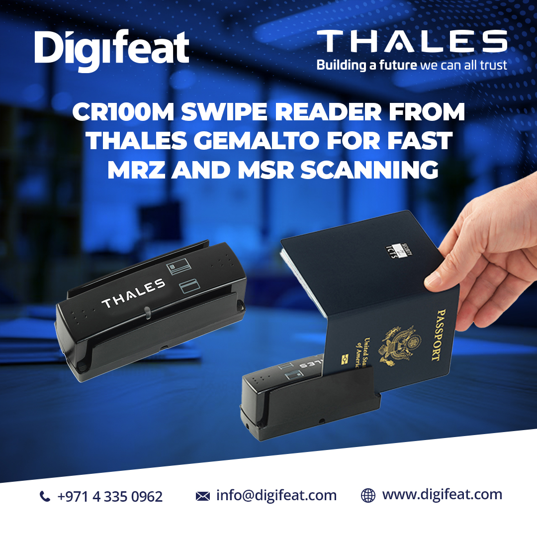 digifeat's tweet photo. Speed Up ID Checks with the Thales Gemalto CR100M Swipe Reader!

📞 Call us: +971 4 335 0962 | +971 56 396 2909
📧 Email: info@digifeat.com
🌐 Visit us: https://t.co/hXom8hIYKn

#CR100M #Thales #Gemalto #IDVerification #AccessControl #SmartSecurity #Digifeat #Dubai #UAE https://t.co/iHGGkTaXiE