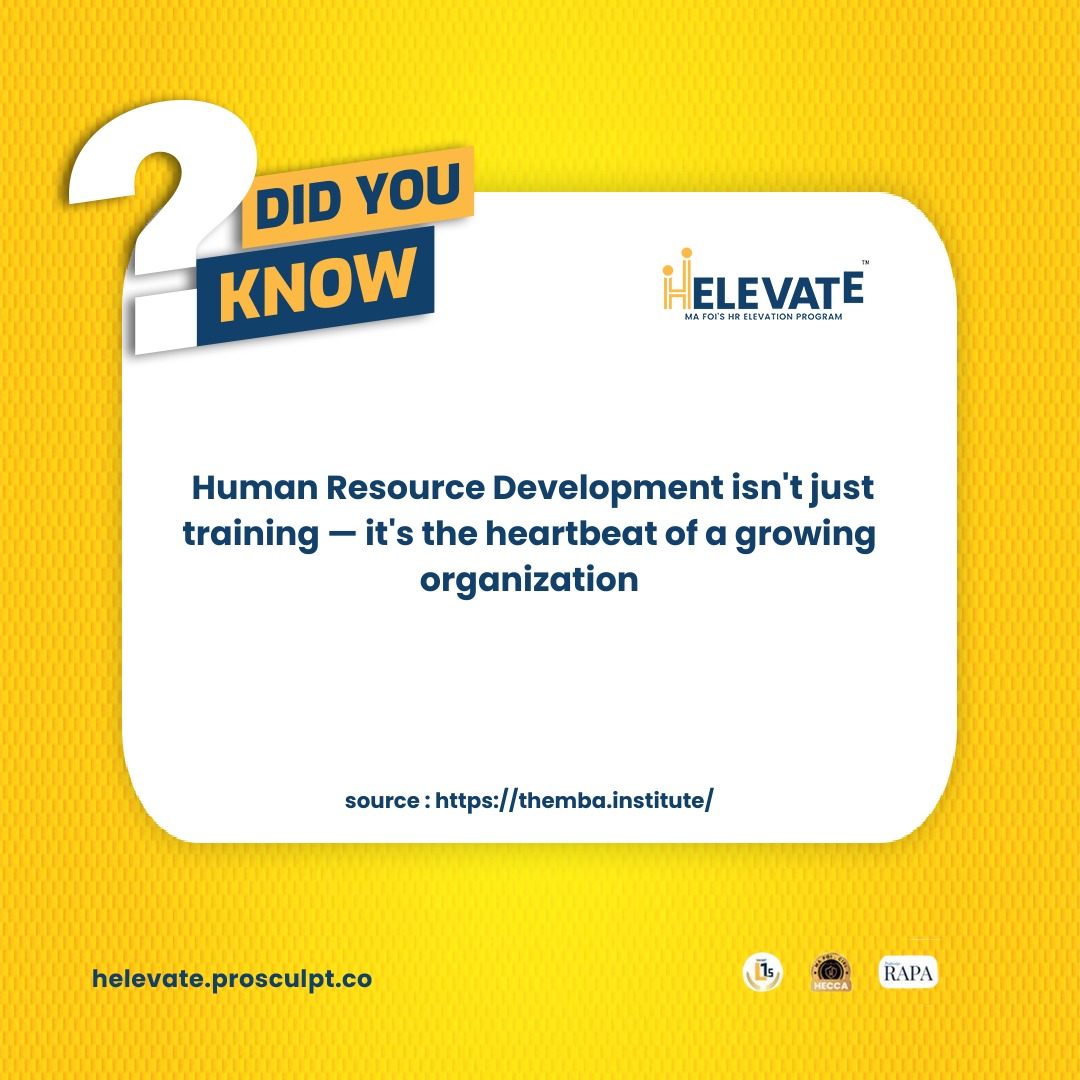 helevatemafoi's tweet image. 🌟 Did you know?
Human Resource Development is more than just training — it's the heartbeat of every thriving organization. Empower your team, elevate your workplace. 💼💡
#HumanResourceDevelopment #PeopleFirst #OrganizationalGrowth #Helevate #Mafoi #HRLeadership