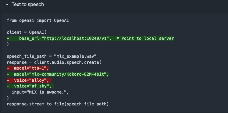 Madroidmaq's tweet photo. 🎉 mlx-omni-server v0.4.0 is out!

✨ New /v1/embeddings service (via mlx-embeddings, thx @0ssamaak0) - generate embeddings easily!
🔊 More TTS models (kokoro, bark &amp; more!) with mlx-audio (thx @ zboyles) !
🧠 mlx-lm upgraded for models like qwen3!

https://t.co/iGK9vfbRuK https://t.co/IINTiMWN1Y