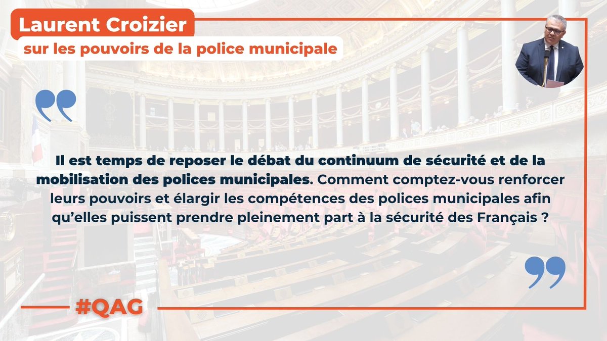 🟠🗣️ #QAG | « En complémentarité avec la police nationale, les polices municipales ont un rôle fondamental pour assurer la sécurité de proximité et sont aux avant-postes de la lutte contre les trafics, les incivilités et la délinquance ».

Au lendemain de l’appel du Président de