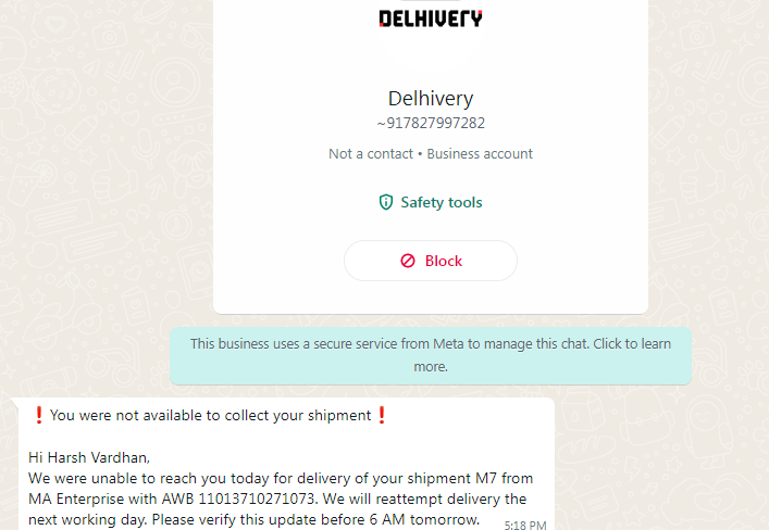 mr_vardhan's tweet photo. @Delhivery @delhiverysupport My parcel (AWB: 11013710271073) was supposed to be delivered today, but I received a message saying "We were unable to reach you"—without any call or attempt. Please look into this urgently. Screenshot attached. #deliveryissue #NoCallNoAttempt https://t.co/NiEboRorfg