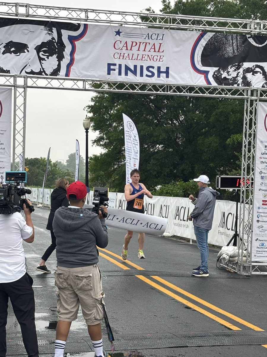 wcorn92's tweet image. Top finisher snapping the tape at #CapChallenge