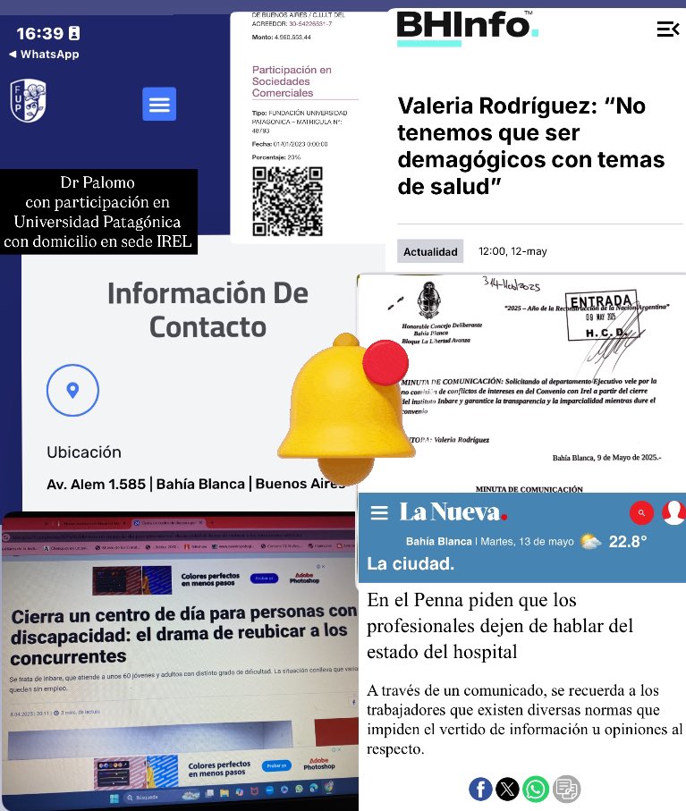 SON LO MISMO? Unos en Olivos y otros en Bahía Blanca subestimando al ciudadano. Luego de mi pedido s/ conflicto de intereses entre IREL y el municipio, me hacen llegar la confirmación de que en domicilio de IREL figura una Universidad privada relacionada al Director de la Agencia