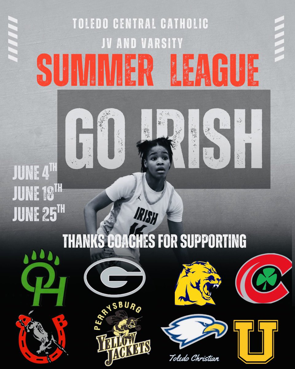 Our staff is  extremely excited about hosting a Summer League this season. Thanks to all that made this possible, looking forward to a fun competitive summer. 
<a href="/LadyIrishBB/">CCHS Lady Irish Basketball</a> 
#Irish🏀🏀