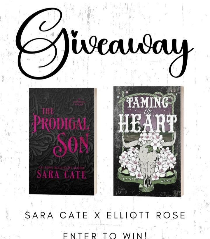 elliot_ros21584's tweet image. GIVEAWAY!
Win signed copies of The Prodigal Son & Taming the Heart—cowboy + country star romance!
Follow @saracatebooks & @elliottroseauthor, like, and comment to enter!
US only. Ends 5/9.
#RomanceGiveaway #SignedBooks