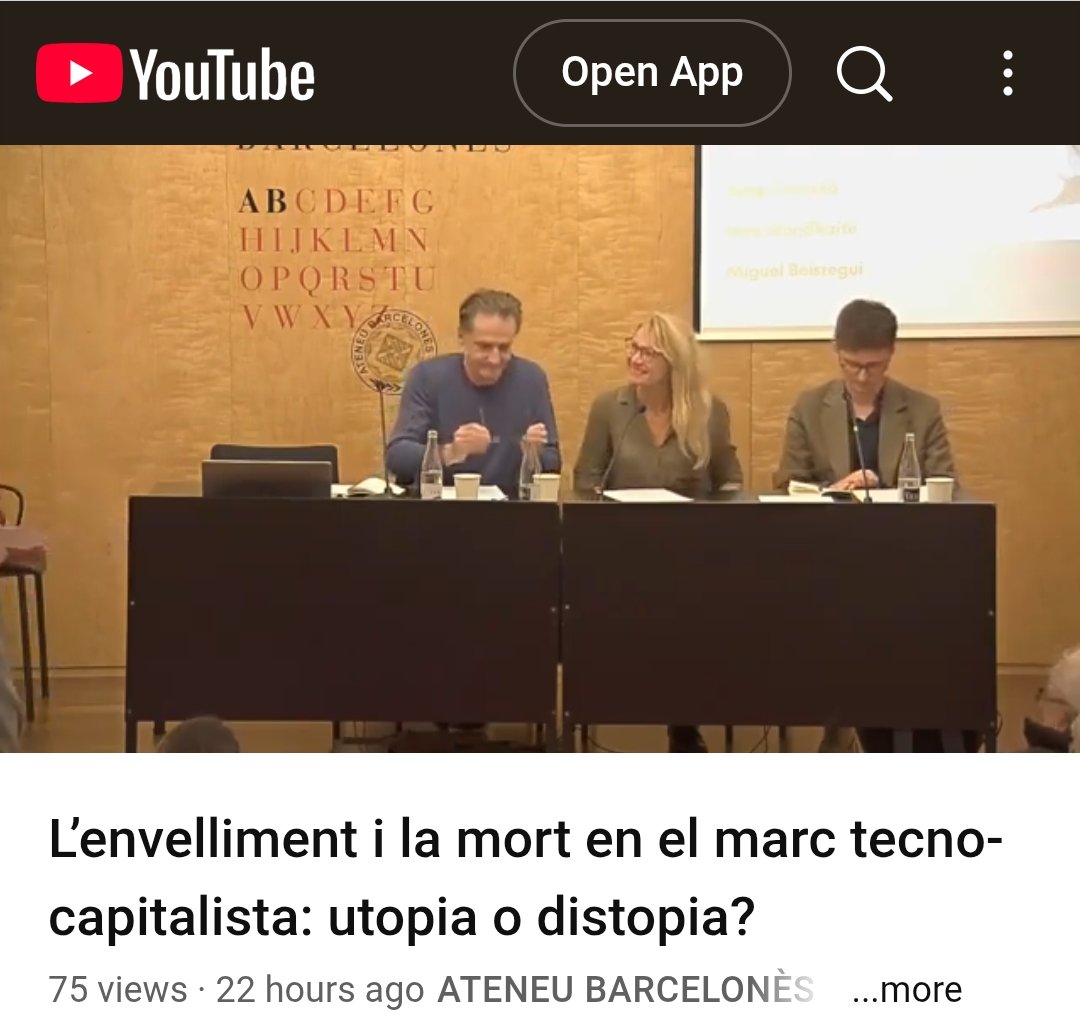 Ieva Stončikaitė (@ievastoncikaite) on Twitter photo Moltes gràcies per la gravació i divulgació <a href="/AteneuBCN/">Ateneu Barcelonès</a>
youtu.be/RU6kG5rTO58?si…
<a href="/BCNNetworkCT/">BCN Network for Critical Thought & Social Research</a> <a href="/SergiCastellaM/">Sergi Castellà Martínez</a> <a href="/filoateneubcn/">Filosofia - Ateneu Barcelonès</a> <a href="/LiteAteneuBCN/">Secció de Llengua i Literatura</a> <a href="/HumanitatsUPF/">Humanitats UPF</a> Moltes gràcies per la gravació i divulgació <a href="/AteneuBCN/">Ateneu Barcelonès</a>
youtu.be/RU6kG5rTO58?si…
<a href="/BCNNetworkCT/">BCN Network for Critical Thought & Social Research</a> <a href="/SergiCastellaM/">Sergi Castellà Martínez</a> <a href="/filoateneubcn/">Filosofia - Ateneu Barcelonès</a> <a href="/LiteAteneuBCN/">Secció de Llengua i Literatura</a> <a href="/HumanitatsUPF/">Humanitats UPF</a>