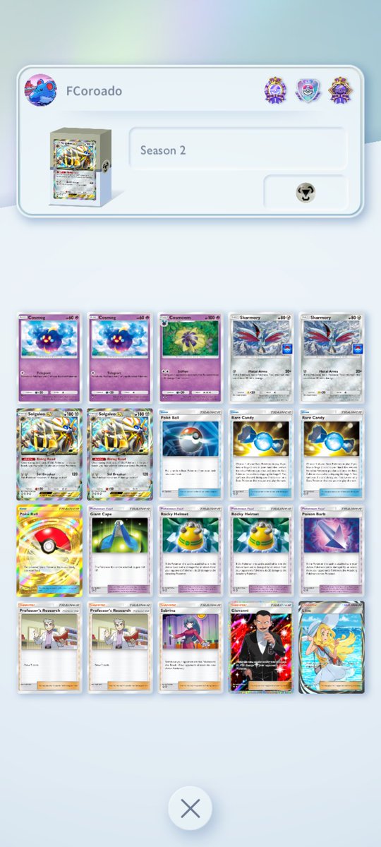 FCoroado's tweet image. The decks I used to reach Master ball rank in season2 of Pokémon tcg pocket