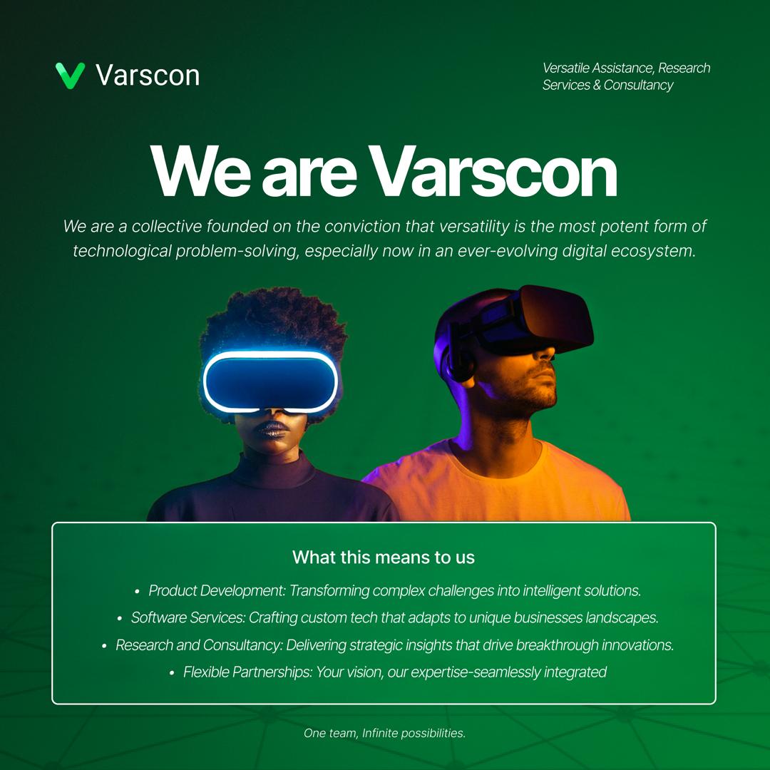 Welcome to Varscon on X – your new partner for smart business growth.

Our team of experts combines deep technical expertise with real business experience to build solutions that help your business stand out. 

Tap to read more👇