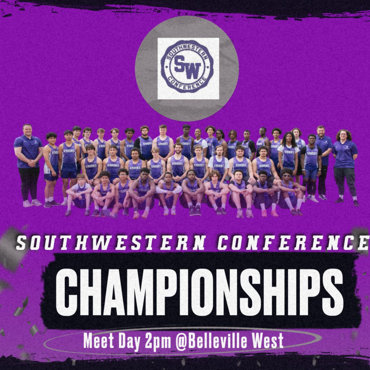 Meet Day
📍Belleville West
🗓️ 05/14/25
🕑 2:00 PM Field 
🕒 3:00 PM Track
🔗 Live  Results:
liveresults.trxctiming.com
