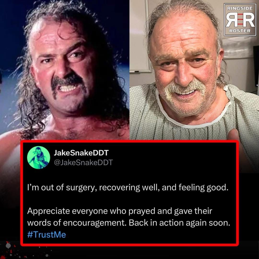 ringsideroaster's tweet image. BREAKING: WWE HOFer Jake Roberts says he’s okay after undergoing serious heart surgery 🙏 🚨
Our thoughts go out to Jake as well as his family and friends as we wish him a very speedy recovery!
#WWE #WWEHOF #TripleH