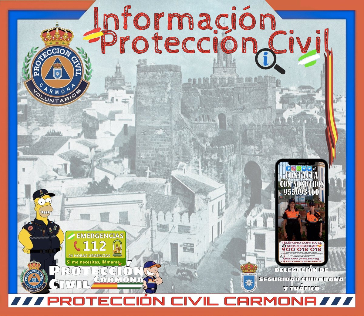 🇪🇦 𝐏𝐫𝐨𝐭𝐞𝐜𝐜𝐢ó𝐧 𝐂𝐢𝐯𝐢𝐥 𝐂𝐚𝐫𝐦𝐨𝐧𝐚 𝐢𝐧𝐟𝐨𝐫𝐦𝐚 🇪🇦
NOTA INFORMATIVA
Para esta feria ponemos a disposición del ciudadano un teléfono de emergencia en caso de necesidad y es el 662341975, también se puede llamar al 112 o 092.