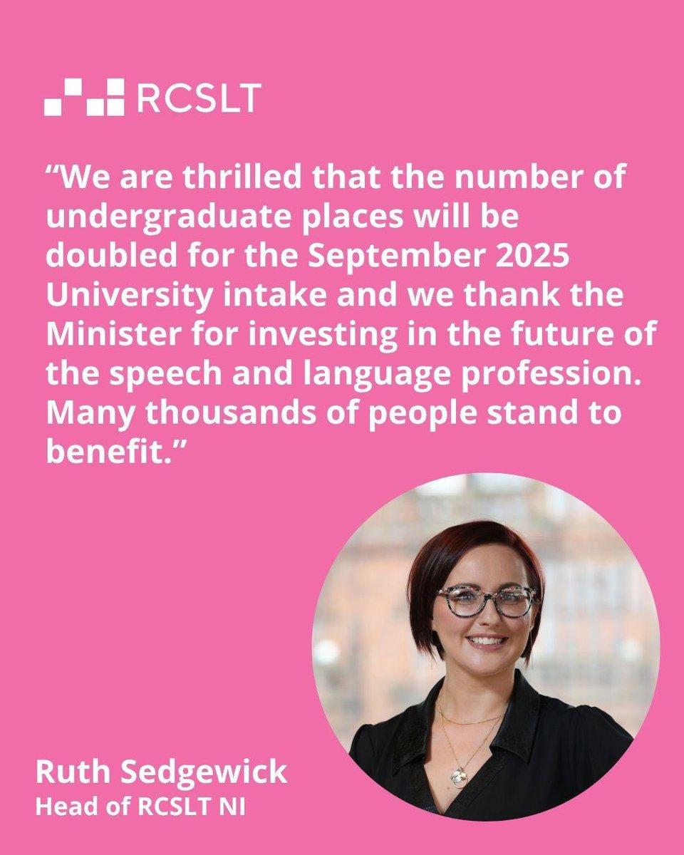 RCSLTNI's tweet image. 🩵Delighted!!!
📣Huge investment in the very important speech and language workforce!
Thank you at @mikenesbittni and @healthdpt 👏
@rcslt @tennysonCAHPO