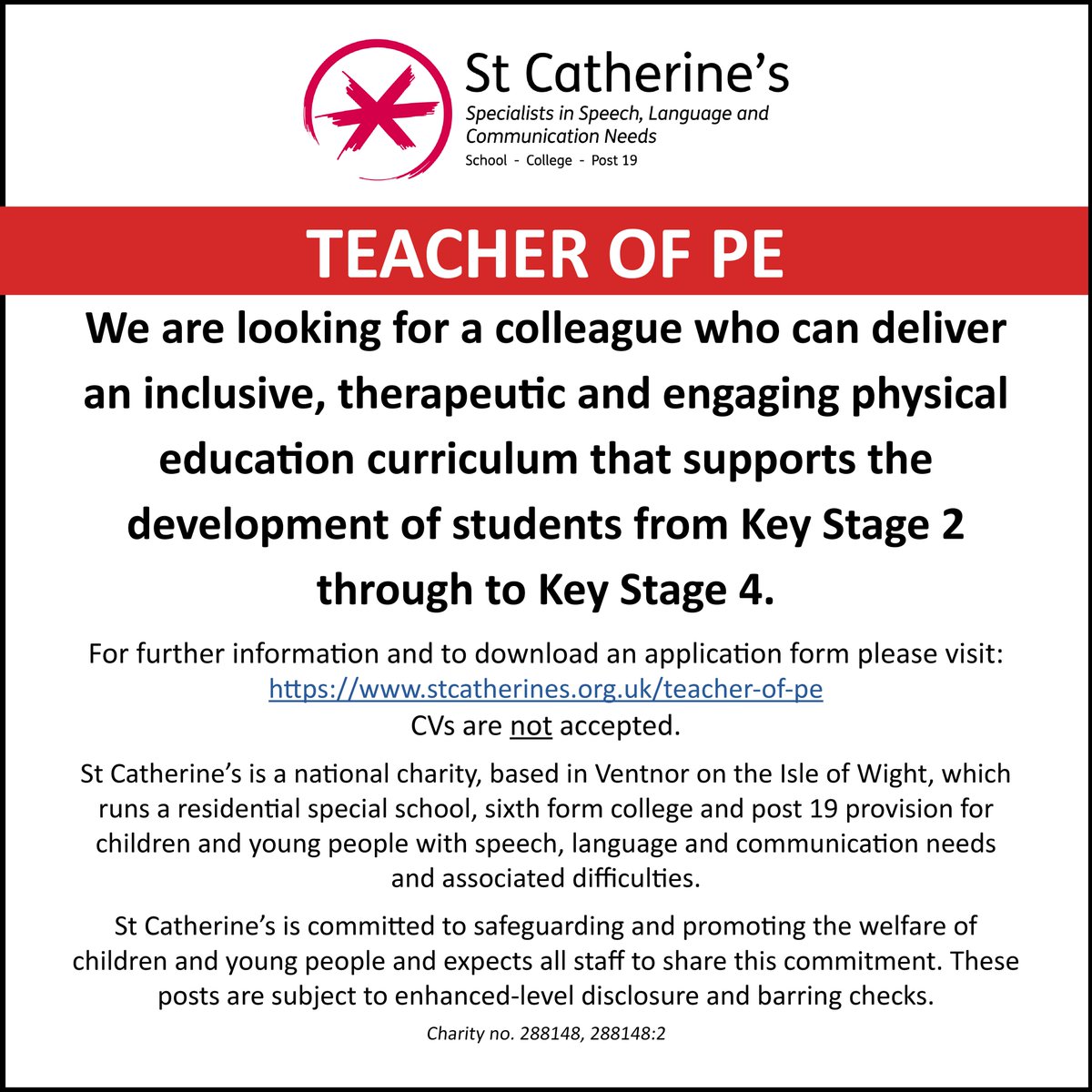 saintcatherines's tweet image. We are looking for a colleague who can deliver an inclusive, therapeutic and engaging physical education curriculum that supports the development of students
Please follow this link for more information and how to apply: stcatherines.org.uk/teacher-of-pe