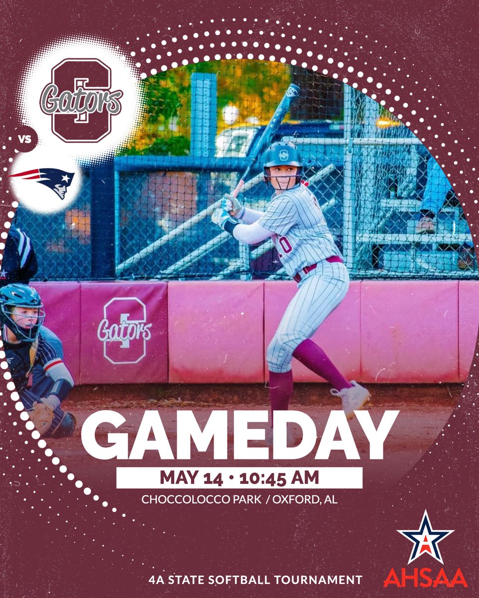 GATORS, GET UP!! IT’S GAMEDAY! 
4A State Tournament kicks off at 10:45 — Game 1 vs ACA. Time to lock in. 😤 #GOGATORS 🐊