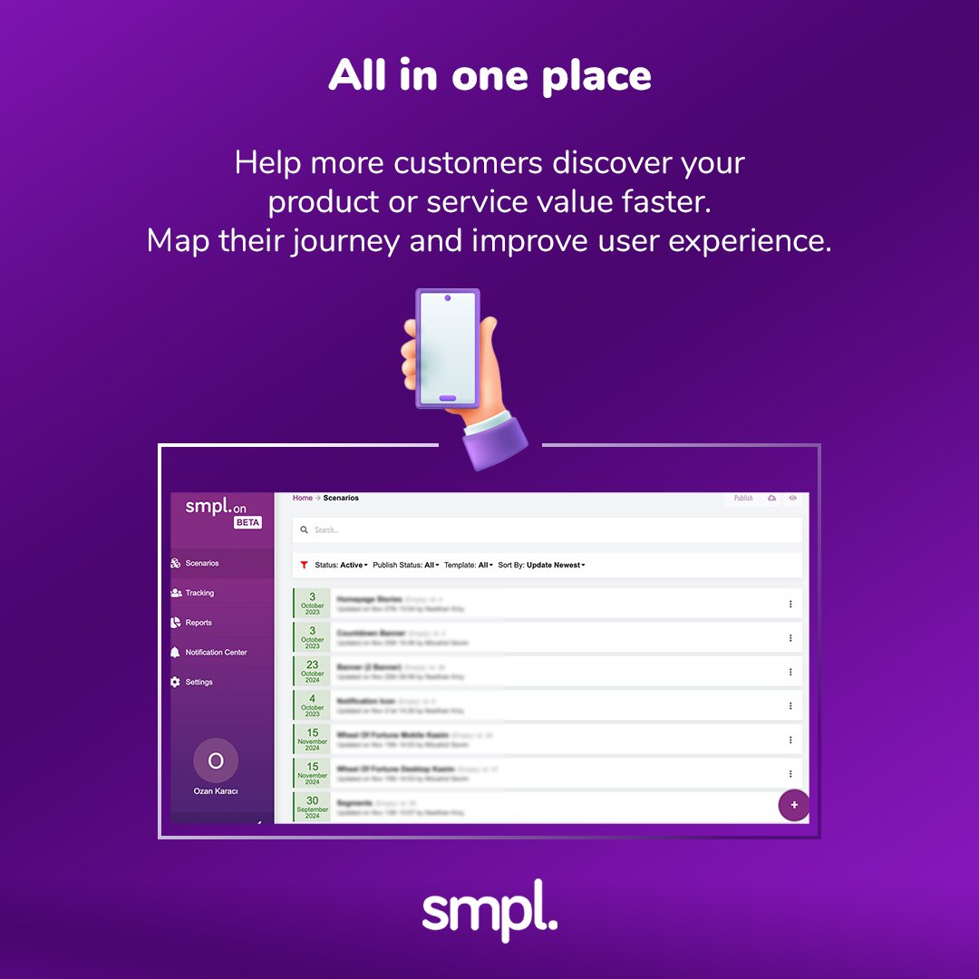 🚀 Manage the entire journey in one place.

📍 Learn more at: hellosmpl.com

#smpl #customerjourney #uxoptimization #marketingautomation #growthtools #productivityplatform #startups

🚀 Tüm süreci tek platformda yönetin.

📍 Detaylar için: hellosmpl.com
