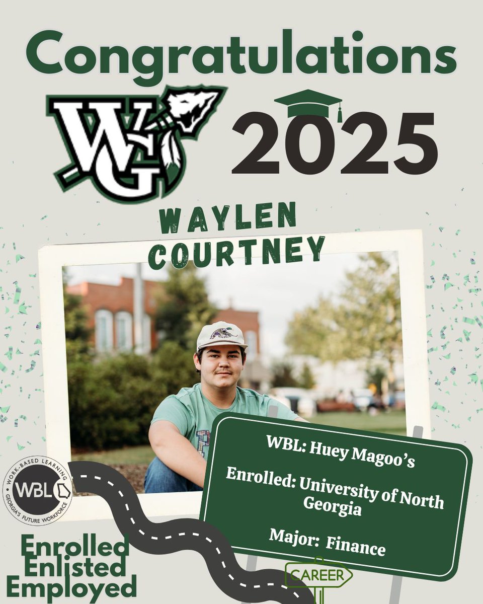 Join us in celebrating Waylen Courtney, a hardworking senior who is gaining real-world experience at Huey Magoo’s! Waylen has big plans for the future — after graduation, he will be attending the University of North Georgia, where he plans to major in Finance.