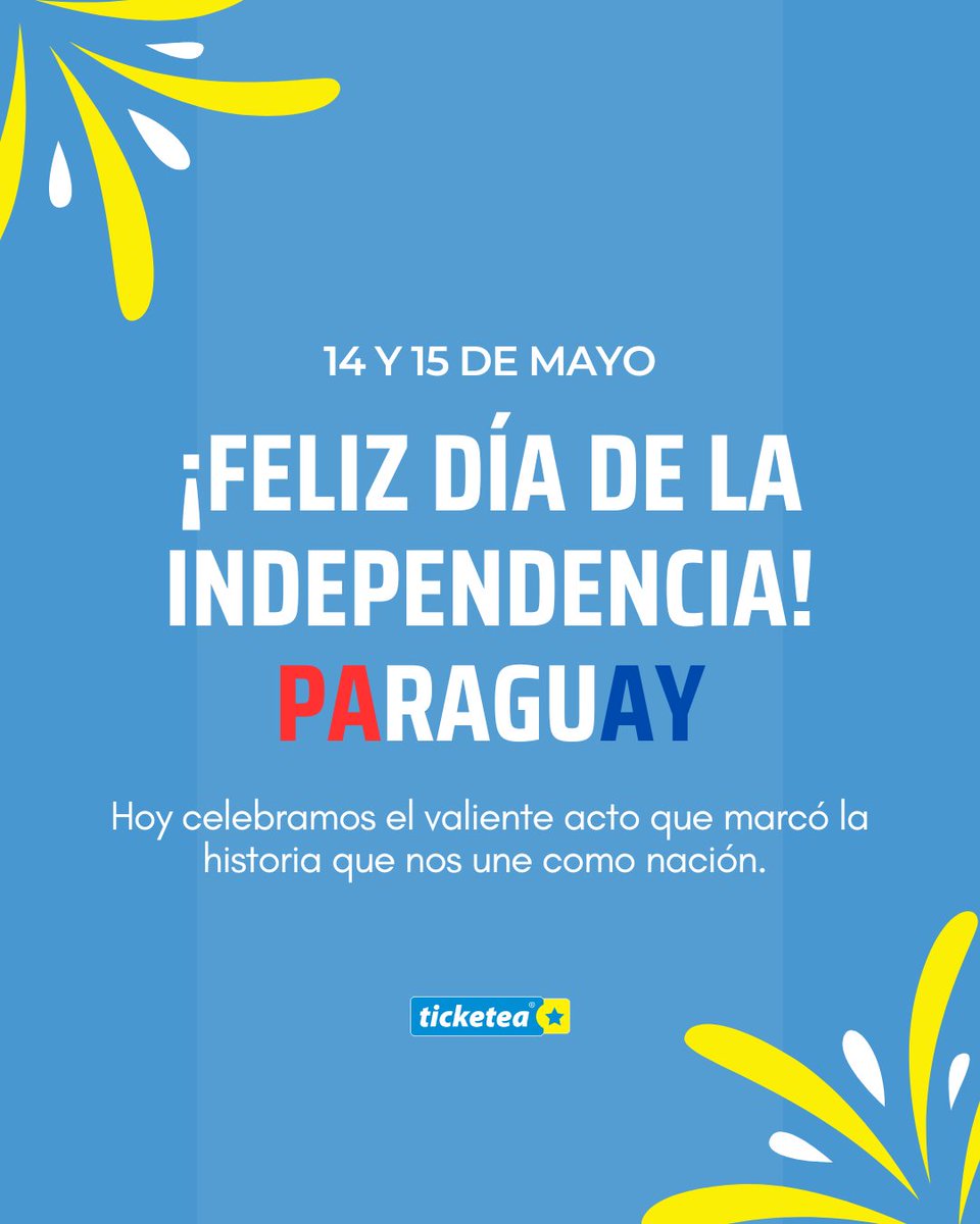 🇵🇾 ¡Feliz Día de la Independencia, Paraguay! ♥️

😍 Hoy celebramos 214 años de libertad, el valiente acto que marcó la historia que nos une como Nación. 🇵🇾
