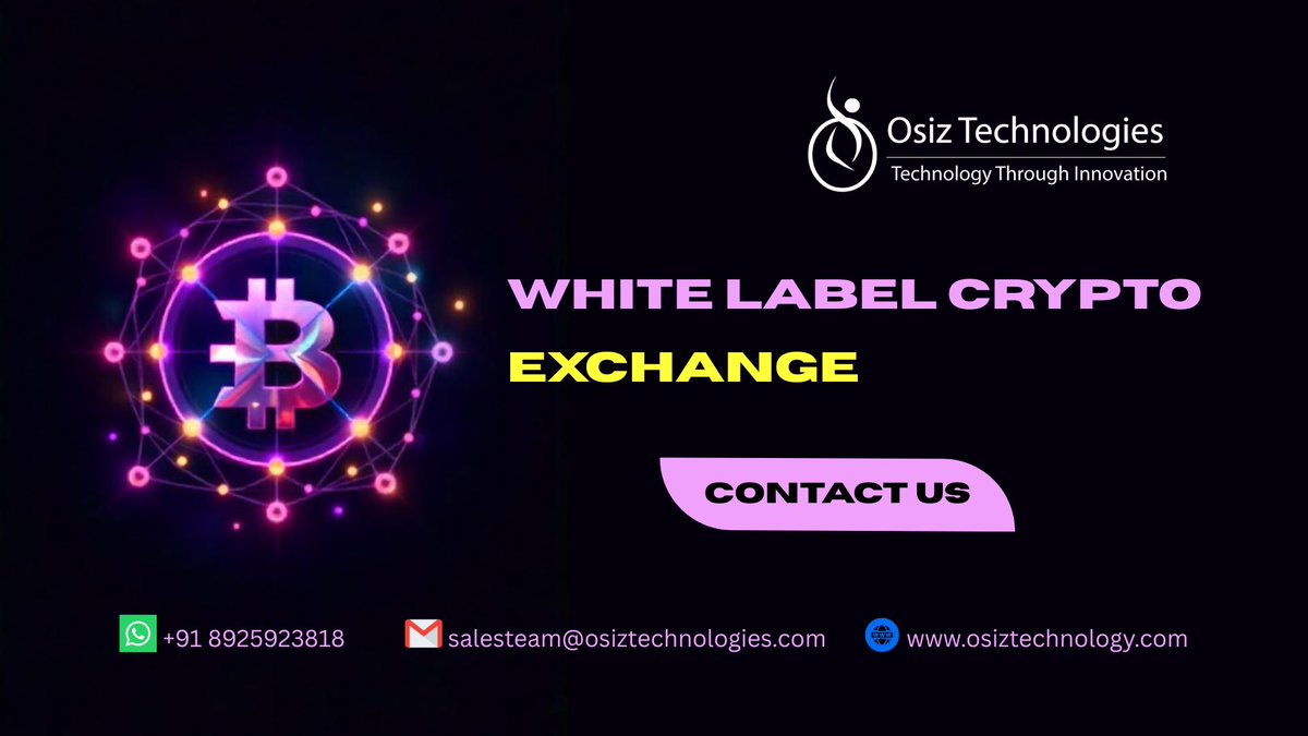 elliot_lou19735's tweet image. Looking to dive into the world of cryptocurrency trading? With our White Label Crypto Exchange solutions, you can quickly launch a fully branded, secure, and scalable crypto trading platform.
#WhiteLabelCryptoExchange #OsizTechnologies #CryptocurrencyExchangeSoftware