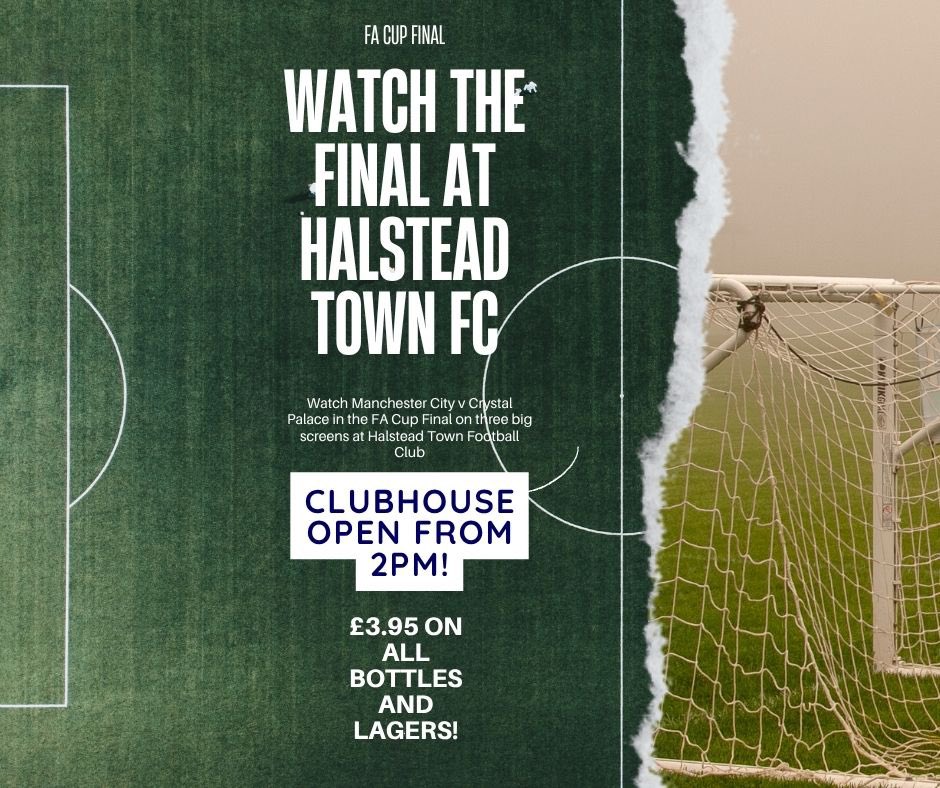 COME AND JOIN US FOR THE FA CUP FINAL! 🤝

Clubhouse open from 2pm 🫡

All bottles and lagers just £3.95 for the whole game! 🫶