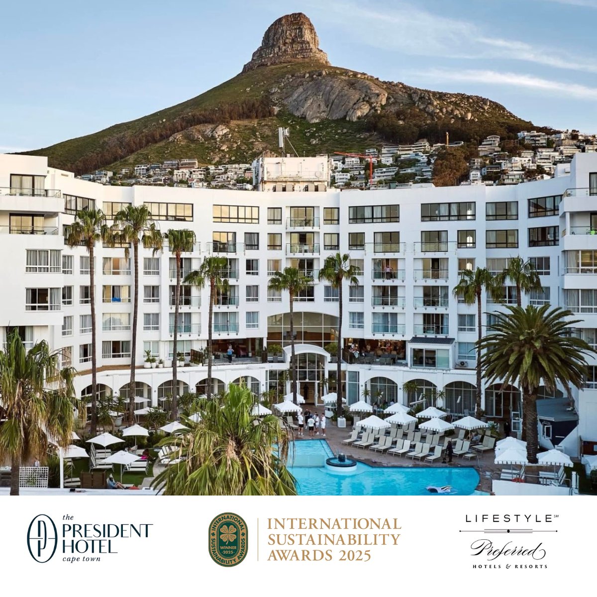 It is with great pleasure that we announce The President Hotel has been awarded the International Sustainability Award 2025, recognising our unwavering commitment to sustainable hospitality through our #StayGreen initiative.

#StayGreenAtThePresident #CapeTownsMostLovedHotel