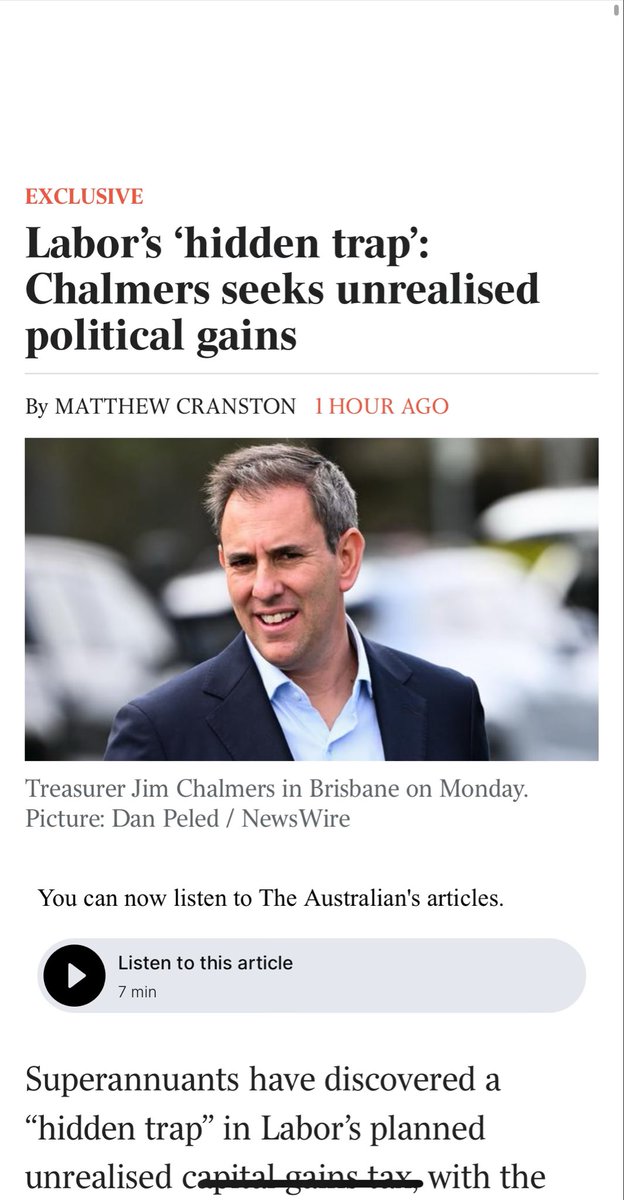 Geoff Wilson (@geoffwilsonwam) on Twitter photo Another twist in the unfair illogical taxing of unrealised gains by <a href="/AustralianLabor/">Australian Labor</a> . Great reporting <a href="/mcranston1/">Matthew Cranston</a> <a href="/australian/">The Australian</a> Another twist in the unfair illogical taxing of unrealised gains by <a href="/AustralianLabor/">Australian Labor</a> . Great reporting <a href="/mcranston1/">Matthew Cranston</a> <a href="/australian/">The Australian</a>