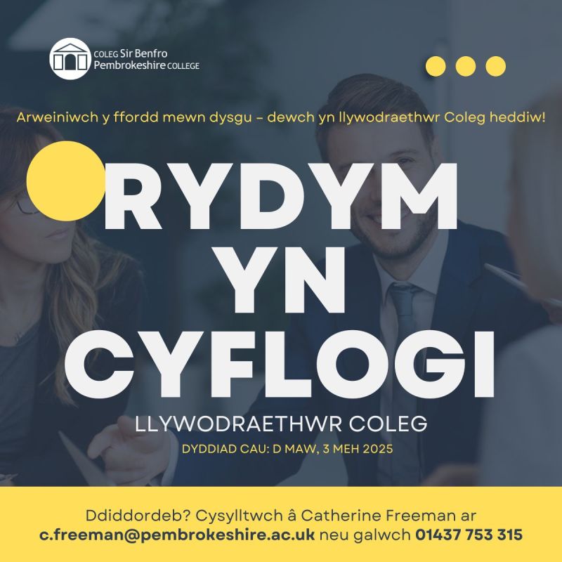 Coleg Sir Benfro (@colegsirbenfro) on Twitter photo 🚨 Ymunwch â'n Bwrdd Llywodraethwyr! 🚨 🚨 Ymunwch â'n Bwrdd Llywodraethwyr! 🚨