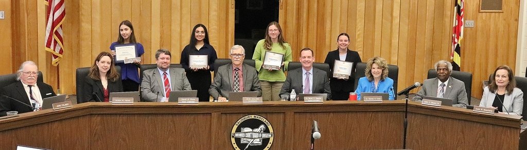 Our four high school SGA student representatives to Wicomico County's Board of Education were recognized at Tuesday's board meeting.
  
Dayna Tyler- Bennett HS
Evelyn Reeder - Mardela HS
Julia Gore - Parkside HS
Rumaan Rizwan - Wicomico HS
 
Thanks for your service this year!