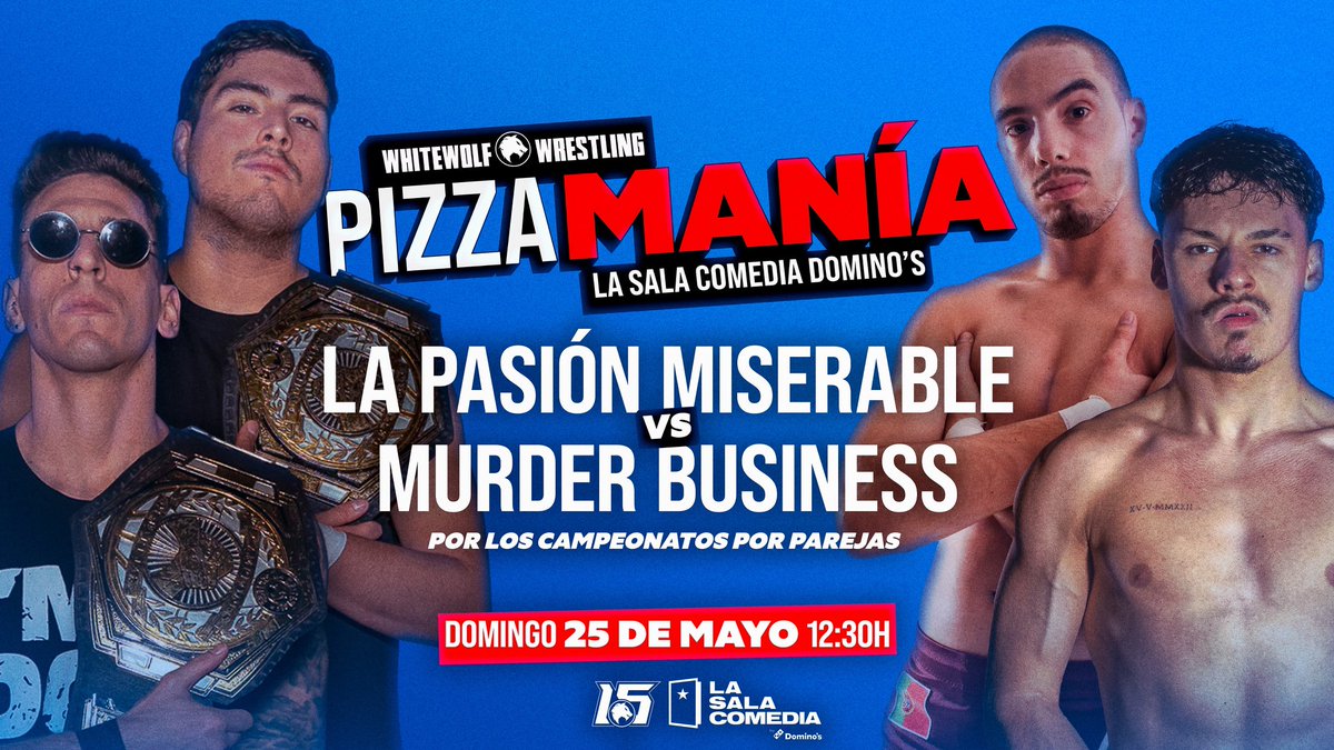 🚨 ¡𝗔𝗡𝗨𝗡𝗖𝗜𝗢! 🚨

¡Murder Business regresa a Triple W para intentar arrebatarle los Campeonatos de Parejas de Triple W a los actuales campeones! 🔥

¿Conseguirán los portugueses hacer efectiva esta vez su oportunidad ante La Pasión Miserable? 🧐

🍕 𝗣𝗶𝘇𝘇𝗮𝗺𝗮𝗻𝗶𝗮
🗓️