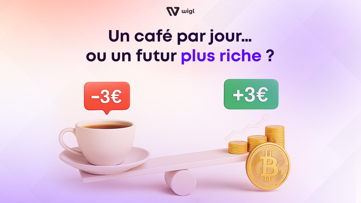 ☕ 3€ dans ton café... ou 📈 3€ pour ton futur ?

Es-tu dans la team "instant plaisir" ou dans la team "futur riche" ? 😉

Avec Wigl, quelques euros investis chaque mois, et ton argent travaille pour toi en mode pilote automatique 🚀

✨ Programme ton DCA en 2 clics depuis ton