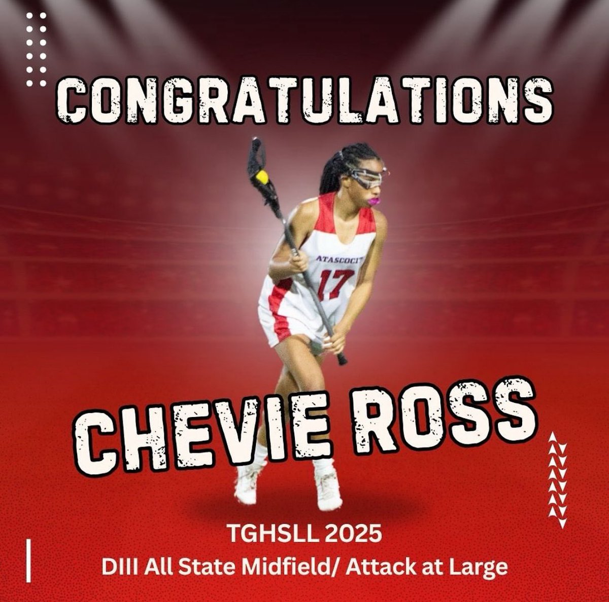 Atascocita Ladies Lacrosse (@atascoladieslax) on Twitter photo Shout out to #17, Chevie Ross on her DIII All State- Midfield/Attack at Large award from TGHSLL! We are SO proud of you!! 👏👏
<a href="/HumbleISD_AHS/">The Atascocita HS</a> <a href="/HumbleISD/">Humble ISD</a> Shout out to #17, Chevie Ross on her DIII All State- Midfield/Attack at Large award from TGHSLL! We are SO proud of you!! 👏👏
<a href="/HumbleISD_AHS/">The Atascocita HS</a> <a href="/HumbleISD/">Humble ISD</a>
