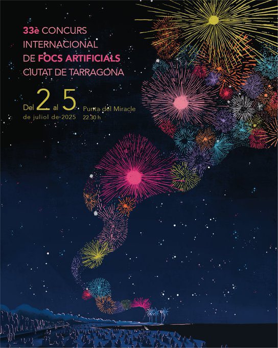 Hoy se ha presentado la 33 edición del Concurso de Fuegos Artificiales de #Tarragona (2-5 Julio)

2/07: Pirotecnia El Pilar (Las Palmas)
3/07: Pirotecnia Valenciana SL (Valencia)
4/07: Illusion Fireworks (Reino Unido)
5/07: Dream Fireworks(Países Bajos)