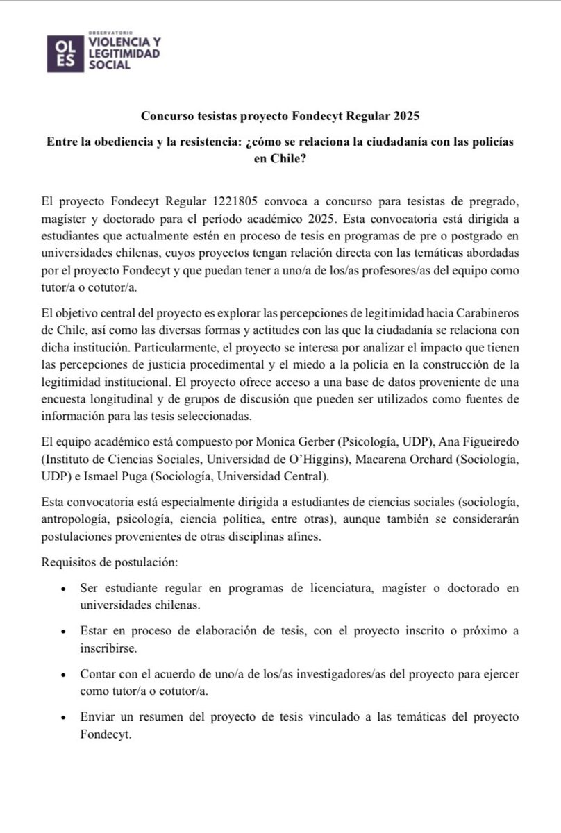 Observatorio de Violencia y Legitimidad Social tweet media