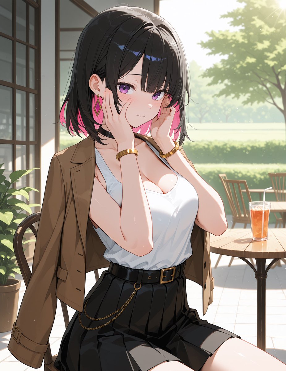 _ice_maker's tweet image. Chloe hanamori:”welcome manager-san, I asked you to come and keep me company… I-I don’t think it’s a date but maybe you’re right then, let’s enjoy this date of ours”

#aiart #aiartwork #aiartists #aiartcommunity
#AIイラスト #animepic #kawaiigirl #animegirl