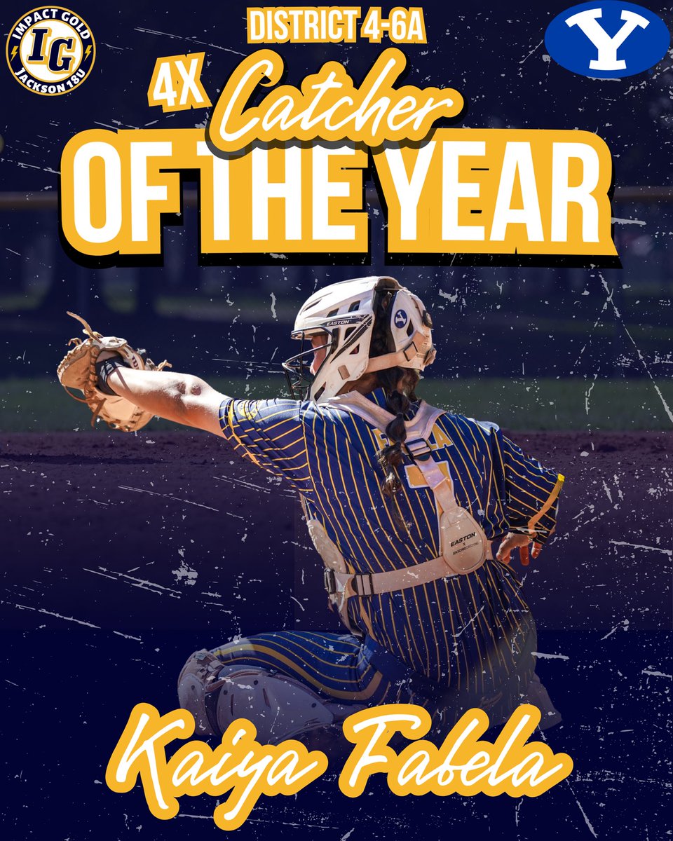 Impact Gold Jackson 18U🥎 (@ig_jackson18u) on Twitter photo Congratulations to our BYU signee Kaiya Fabela for being named the district 4-6A Catcher of the Year for the 4TH YEAR IN A ROW!! Way to go <a href="/fabela_kaiya/">Kaiya Fabela</a>!!!
#betheimpact #trusttheprocess #goldblooded #igjackson18u Congratulations to our BYU signee Kaiya Fabela for being named the district 4-6A Catcher of the Year for the 4TH YEAR IN A ROW!! Way to go <a href="/fabela_kaiya/">Kaiya Fabela</a>!!!
#betheimpact #trusttheprocess #goldblooded #igjackson18u
