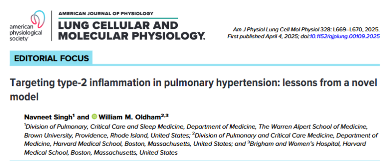 AJP-Lung Cellular and Molecular Physiology (@ajplung) on Twitter photo Editorial Focus by <a href="/navneetsinghmd/">Navneet Singh, MD, ScM</a> and <a href="/wm_oldham/">Will Oldham</a>: Targeting type-2 inflammation in pulmonary hypertension: lessons from a novel model
ow.ly/sTqF50VEL4p. Read the original article at ow.ly/jRrT50VEL4r. Editorial Focus by <a href="/navneetsinghmd/">Navneet Singh, MD, ScM</a> and <a href="/wm_oldham/">Will Oldham</a>: Targeting type-2 inflammation in pulmonary hypertension: lessons from a novel model
ow.ly/sTqF50VEL4p. Read the original article at ow.ly/jRrT50VEL4r.