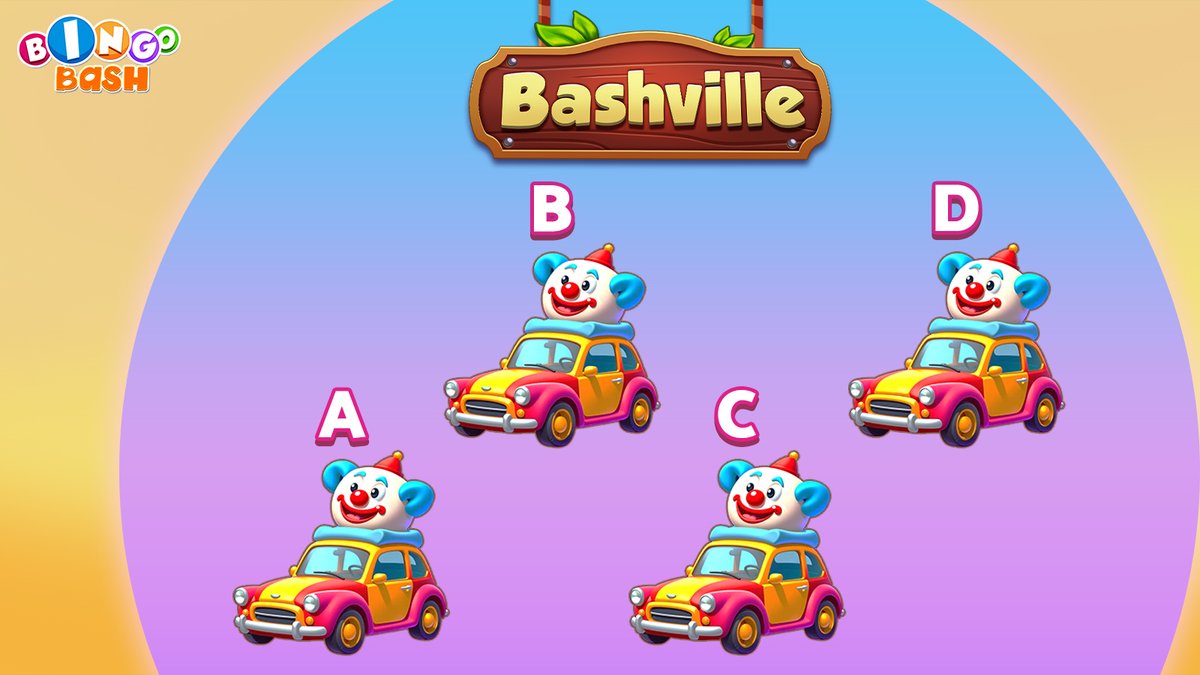 PlayBingoBash's tweet image. 🎁 FREEBIE inside! 🎁

But first… can you crack this Bashville brain-teaser? 🤹‍♂️ One of these clown cars is a little different — is it A, B, C, or D? 🚗🤡

💬 Drop your answer and claim your FREEBIE▶️ bit.ly/42KCEF5 

#BingoBash #BashvilleChallenge #FreebieFun