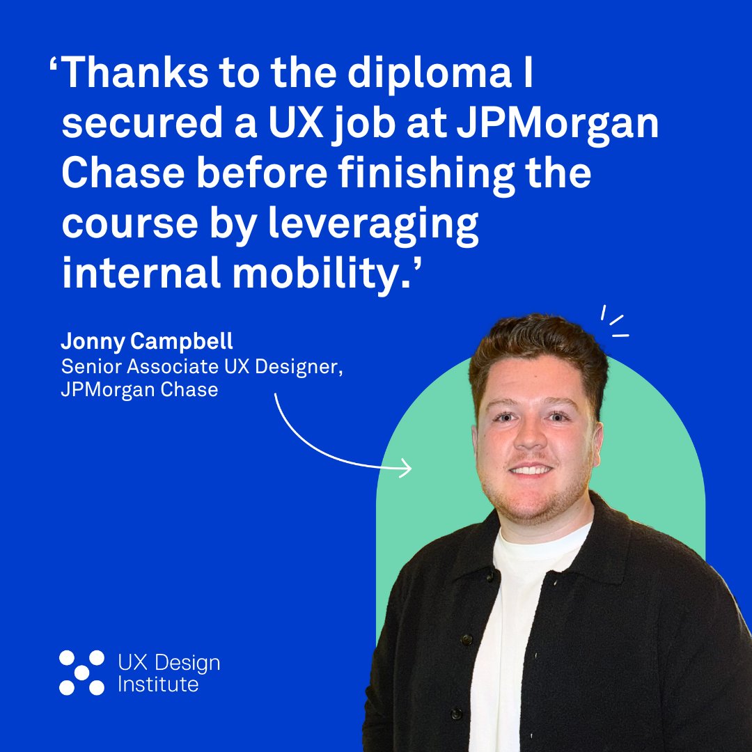 With the help of our course in UX Design Jonny was able to make the career switch from marketing to UX design at JPMorgan Chase 🚀 
⁠
Follow this 🔗: l8r.it/TAZL to learn about our course
⁠
#ux #design #uxdesign #tech #career #jobs #techjobs