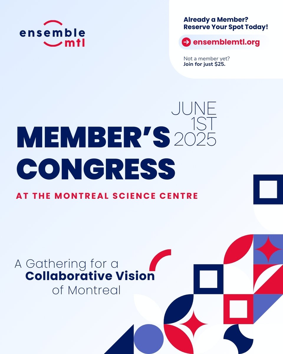 Congrès des membres: plus que 2 semaines pour s'inscrire! ⏰
Venez rencontrer notre cheffe <a href="/SorayaMartinezF/">Soraya Martinez Ferrada</a>
📅 1er juin à 14h 
📍 Centre des sciences de Montréal 
✨ Conférences + cocktail de réseautage
Devenez membre pour réserver votre place: monelection.org/form/sign/fmXT…
#polmtl